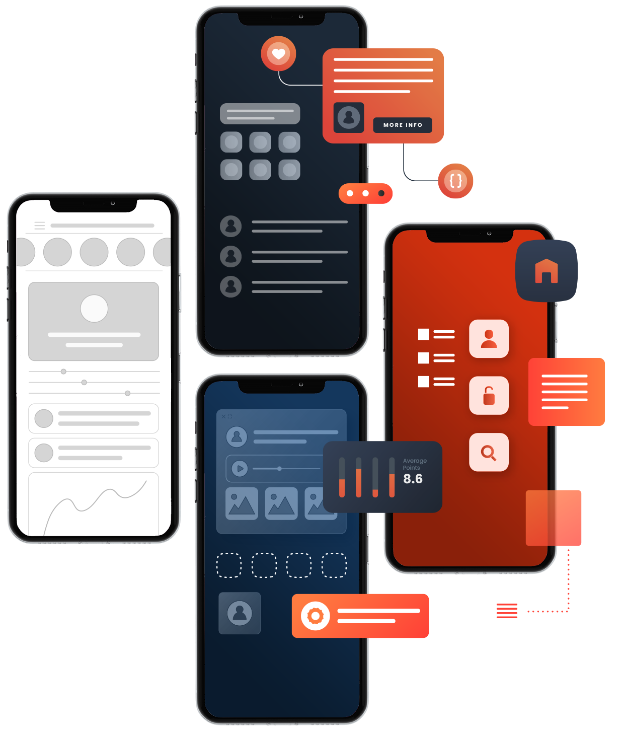 ilustración con dispositivos móviles
